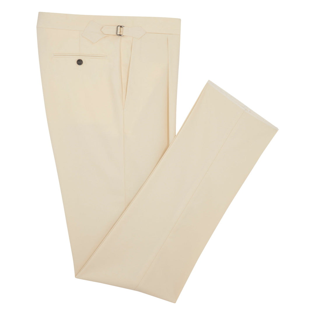 Duke Off-White Cotton Twill Trousers