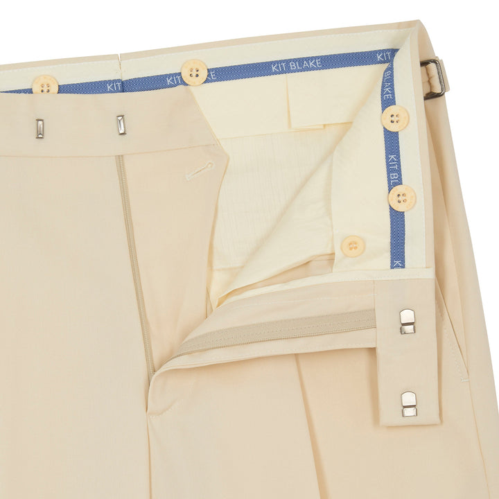 Duke Off-White Cotton Twill Trousers