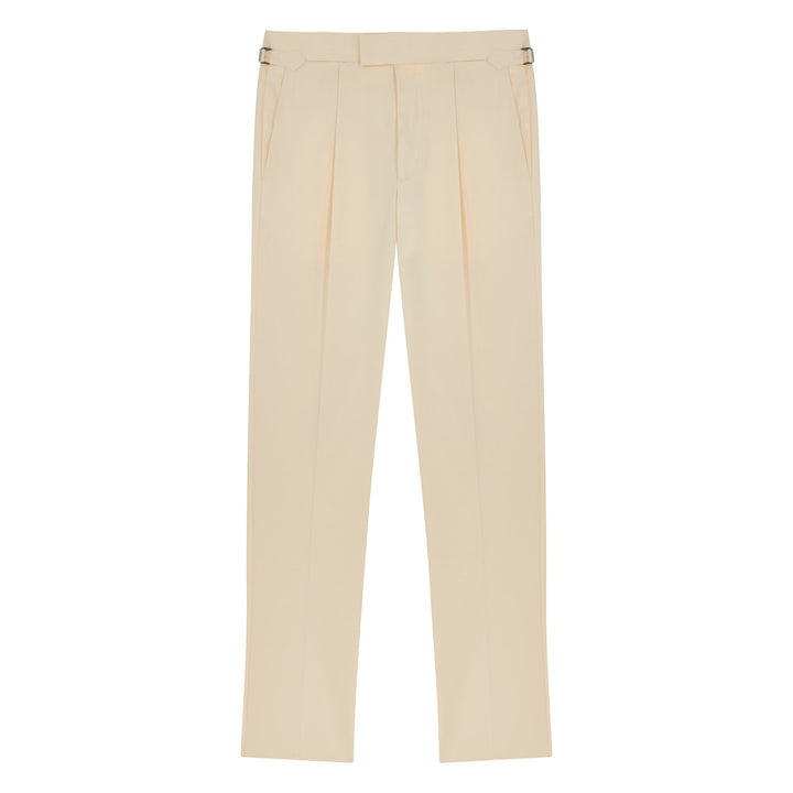 Duke Off-White Cotton Twill Trousers