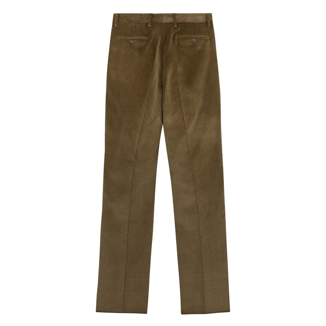 Duke Olive-Brown Cotton Corduroy Trousers-Kit Blake