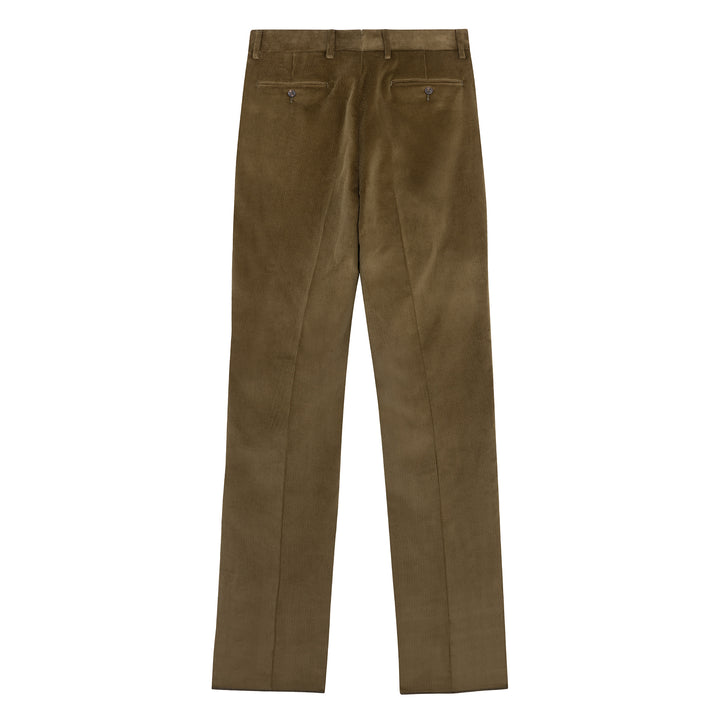 Duke Olive-Brown Cotton Corduroy Trousers-Kit Blake