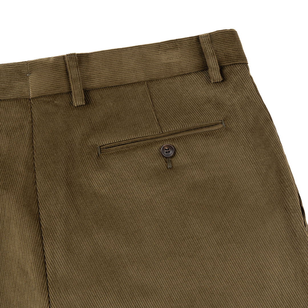 Duke Olive-Brown Cotton Corduroy Trousers-Kit Blake