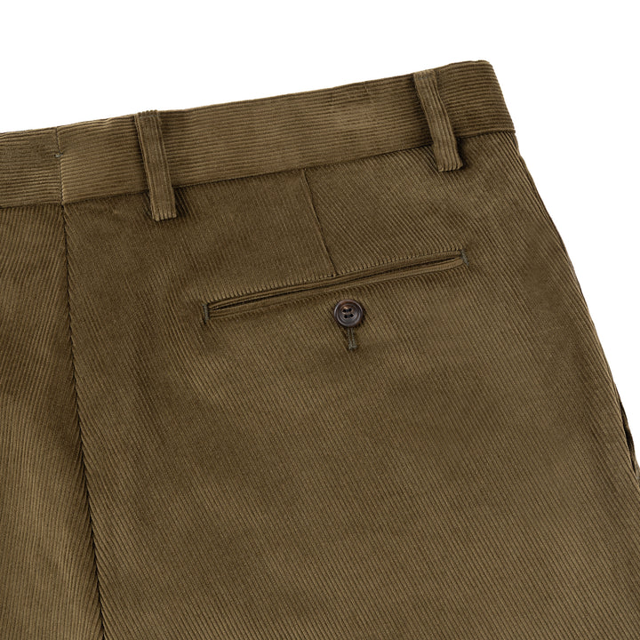 Duke Olive-Brown Cotton Corduroy Trousers-Kit Blake