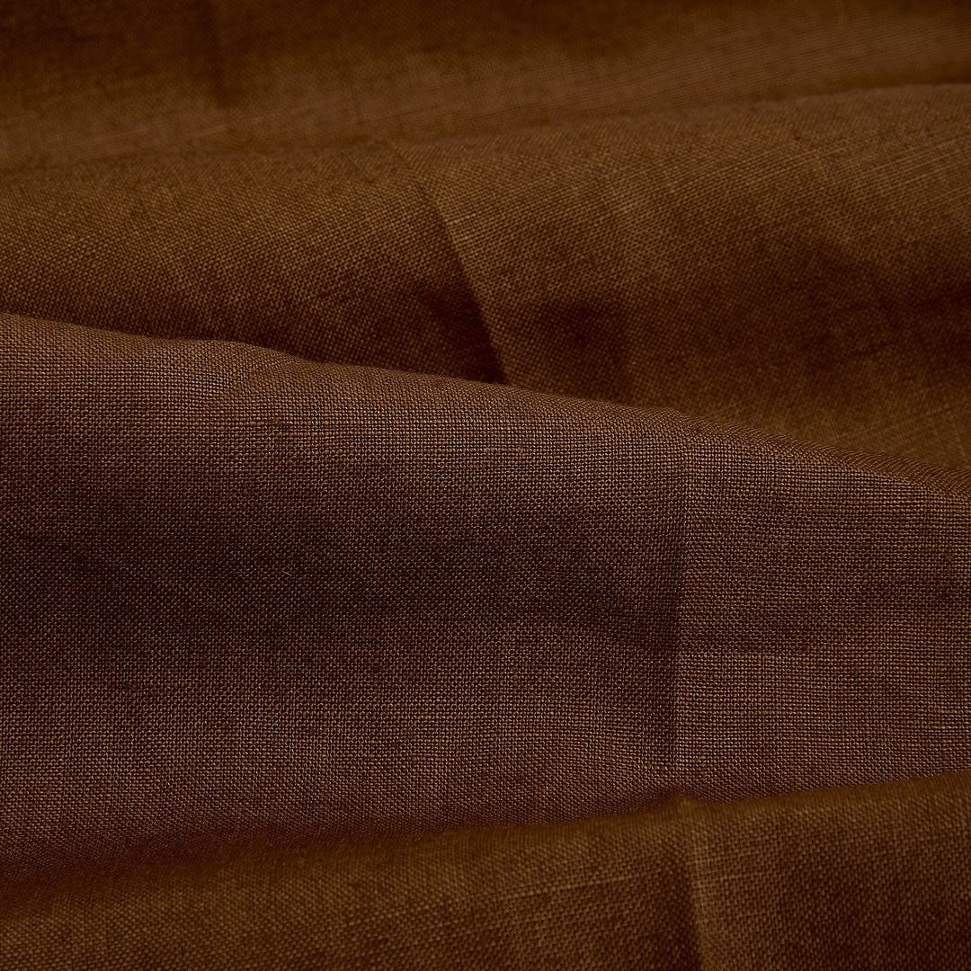 Duke Tobacco Brown Linen Trousers-Kit Blake-savilerowtrousers