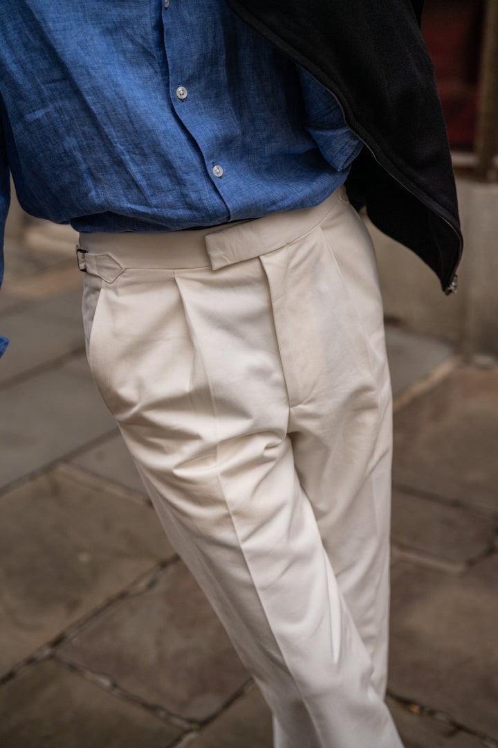 Duke White Cotton Trousers-Duke-Kit Blake