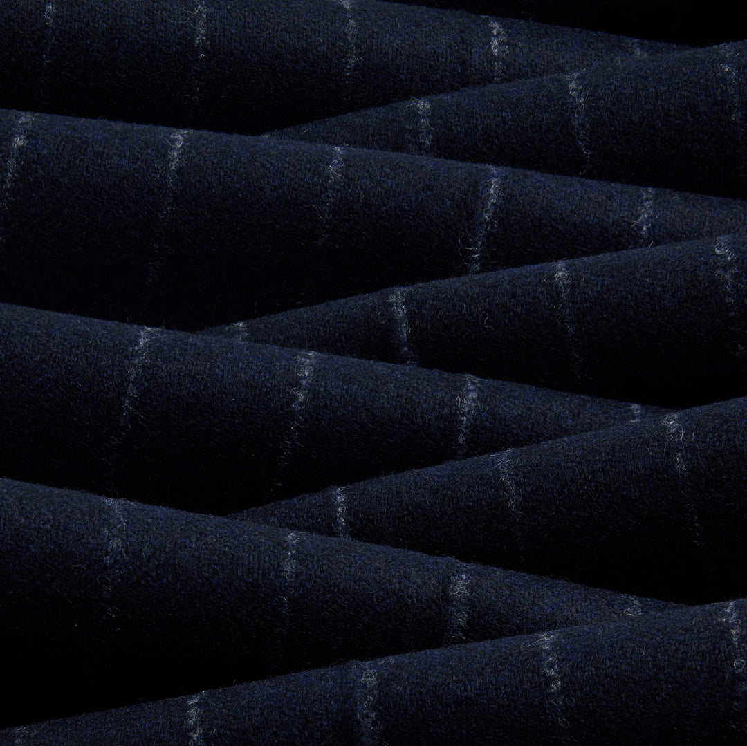 Duke Navy Chalkstripe Wool Flannel Trousers