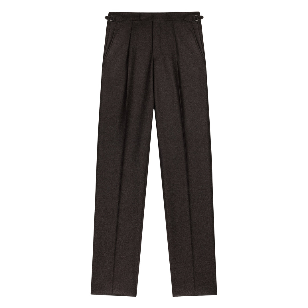 Duke Brown Wool Flannel Trousers