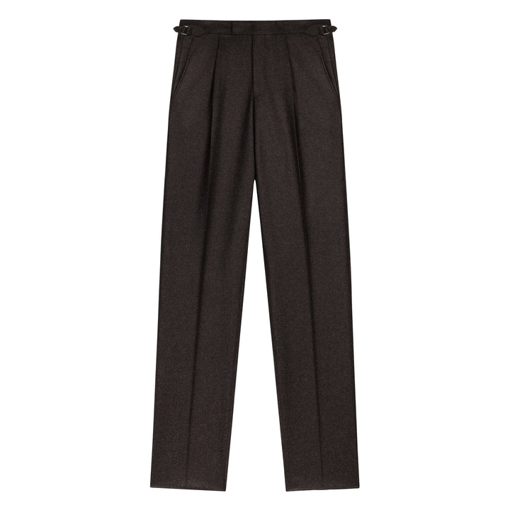 Duke Brown Wool Flannel Trousers