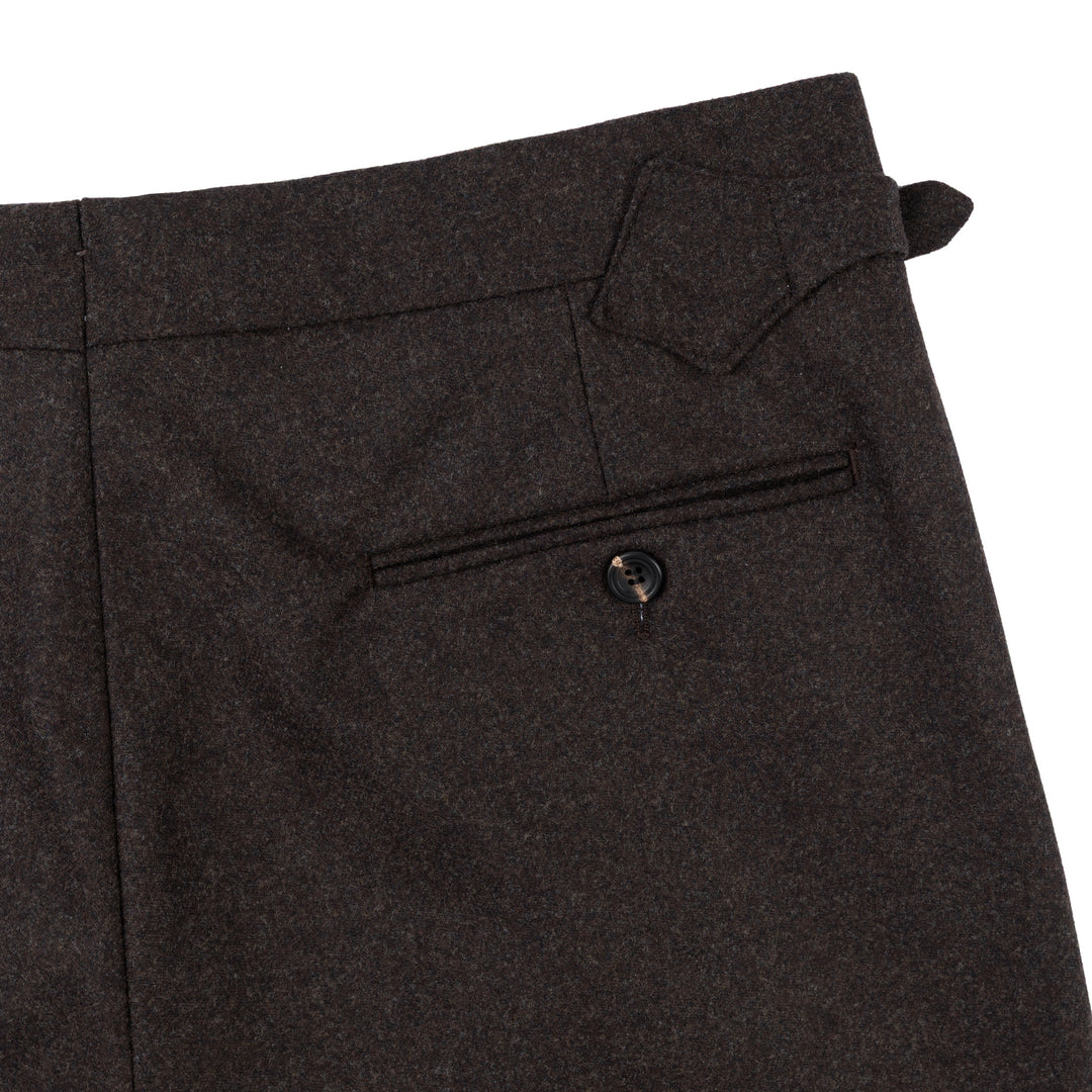 Duke Brown Wool Flannel Trousers