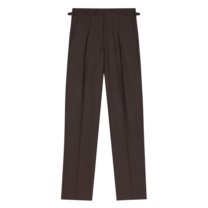 Duke Brown Fresco Wool Trousers