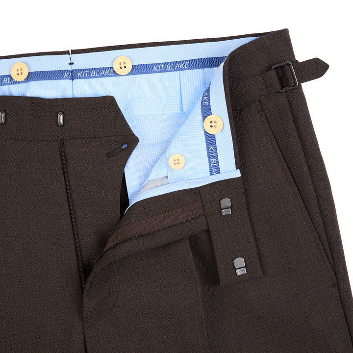 Duke Brown Fresco Wool Trousers