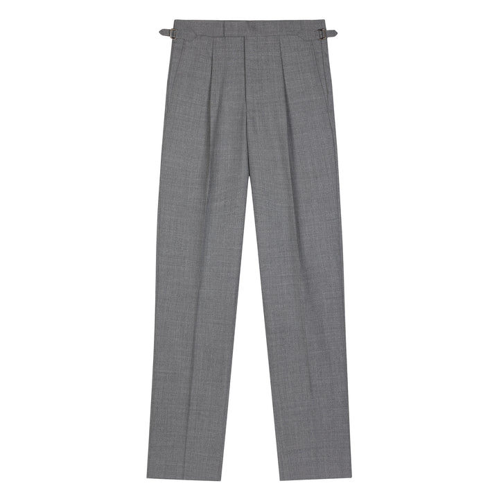 Duke Light Grey Tropical Wool Trousers