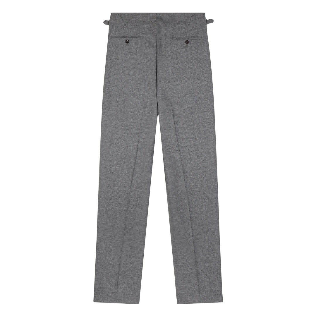 Duke Light Grey Tropical Wool Trousers