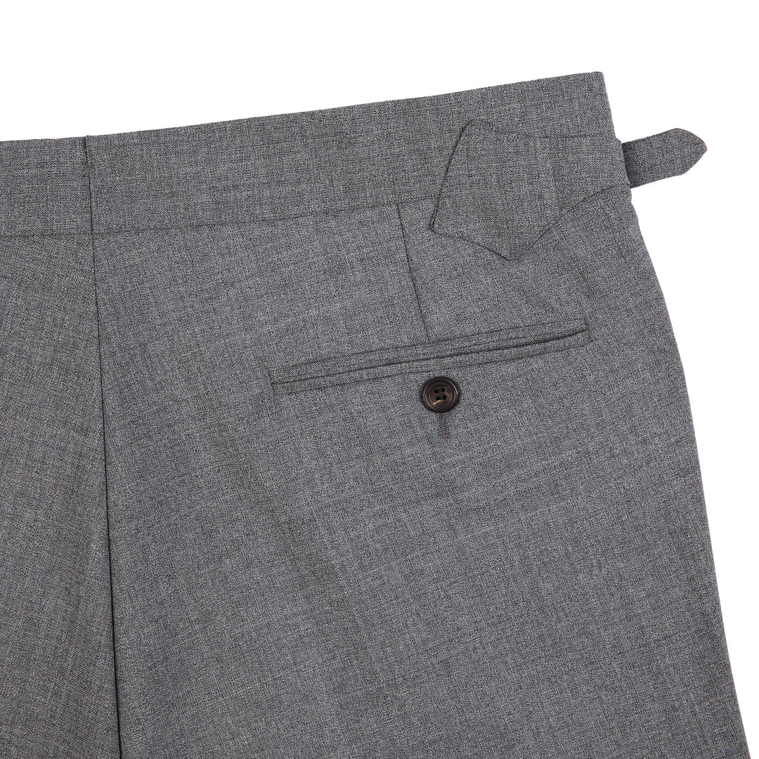 Duke Light Grey Tropical Wool Trousers