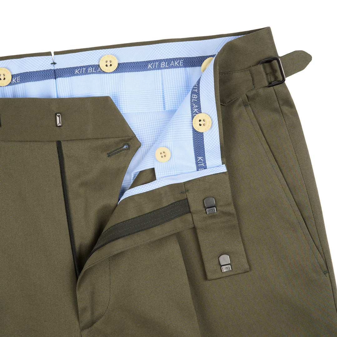 Duke Olive Cotton Trousers