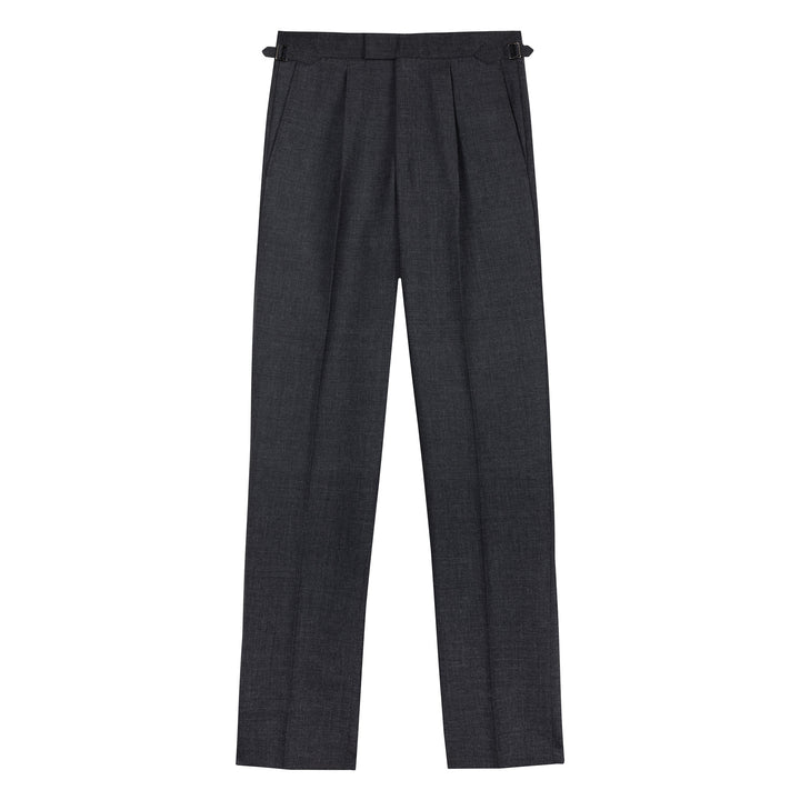 Duke Mid Grey Fresco Wool Trousers