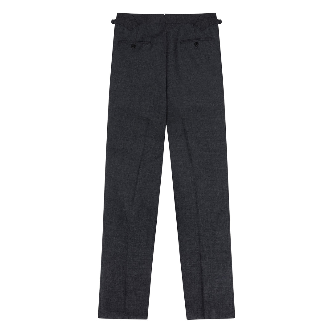 Duke Mid Grey Fresco Wool Trousers