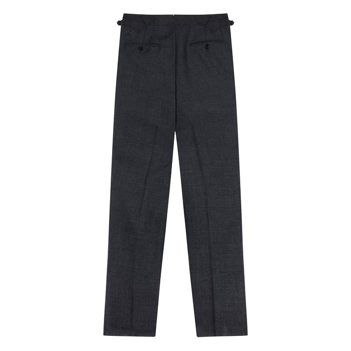 Duke Mid Grey Fresco Wool Trousers