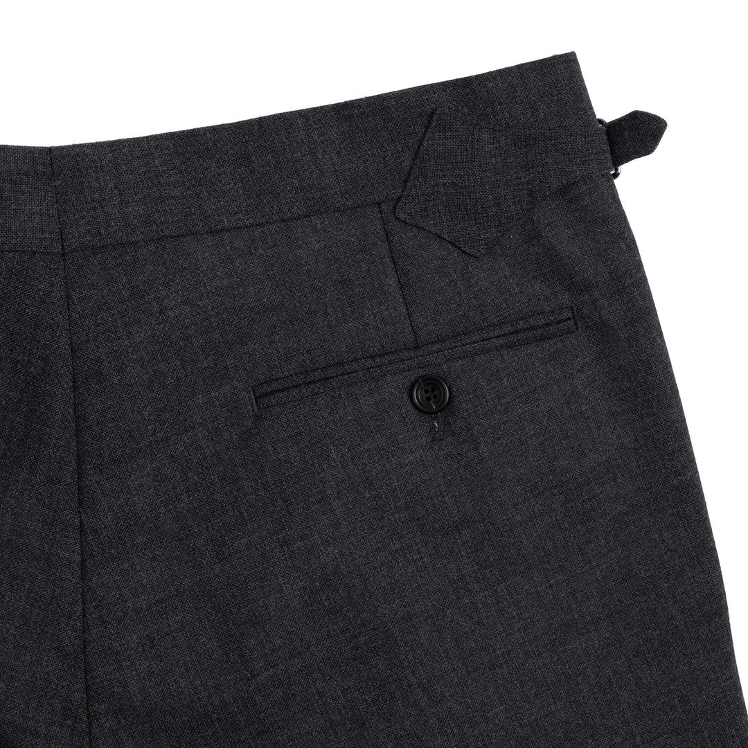 Duke Mid Grey Fresco Wool Trousers