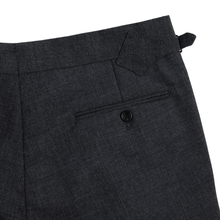 Duke Mid Grey Fresco Wool Trousers