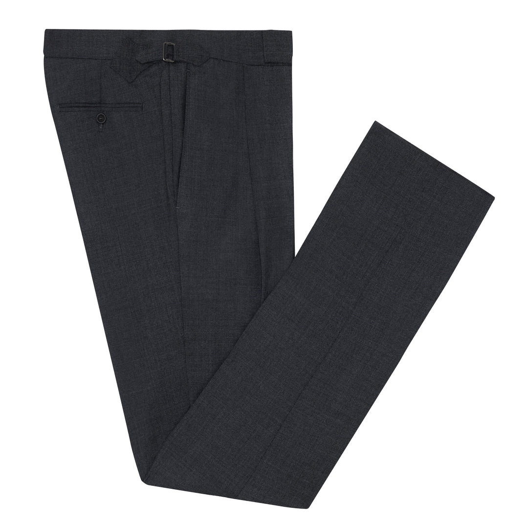 Duke Dark Grey Tropical Wool Trousers