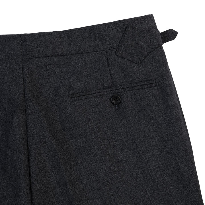 Duke Dark Grey Tropical Wool Trousers
