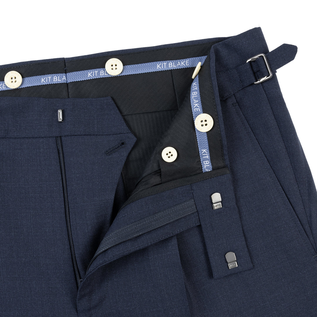 Duke Navy Tropical Wool Trousers