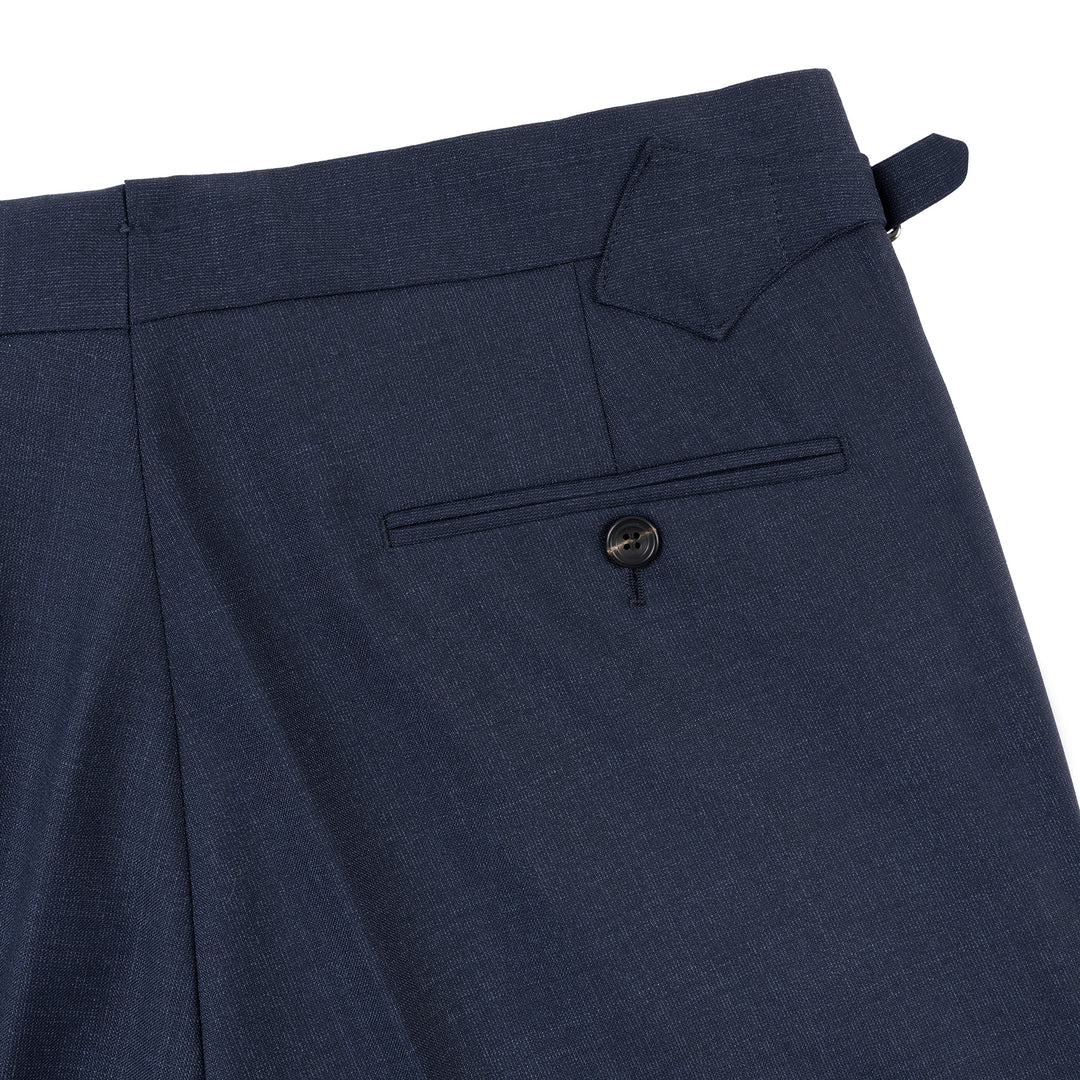 Duke Navy Tropical Wool Trousers