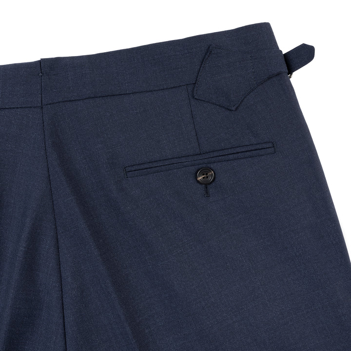Duke Navy Tropical Wool Trousers