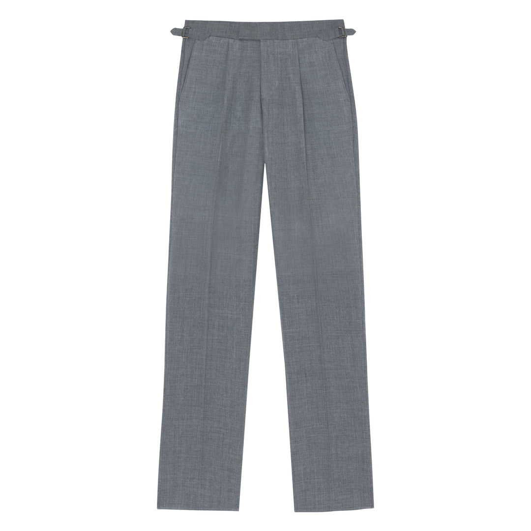 Duke Light Grey Fresco Wool Trousers