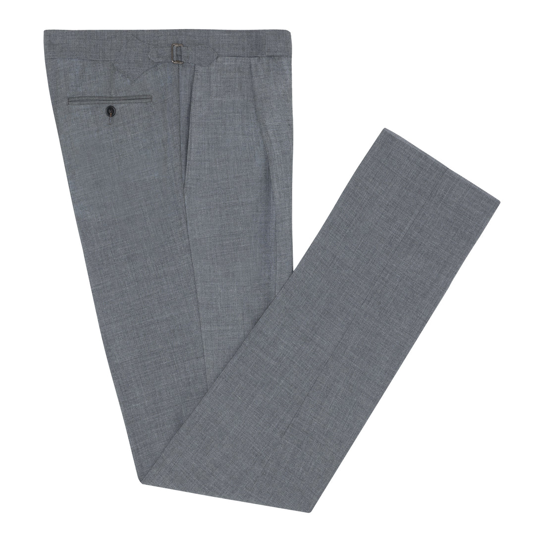 Duke Mid Grey Tropical Wool Trousers