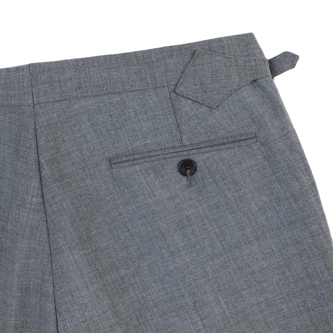 Duke Mid Grey Tropical Wool Trousers
