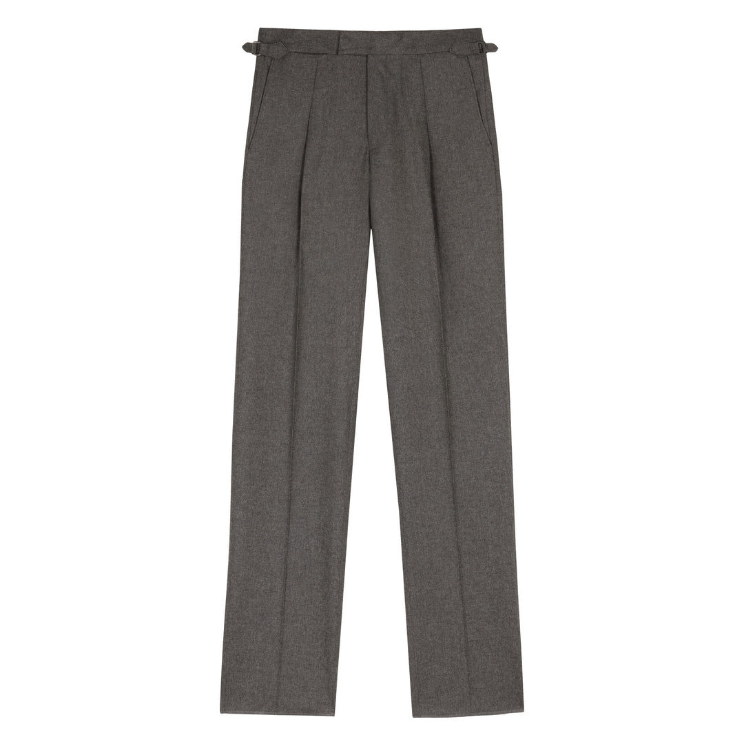 Duke Light Brown Wool Flannel Trousers