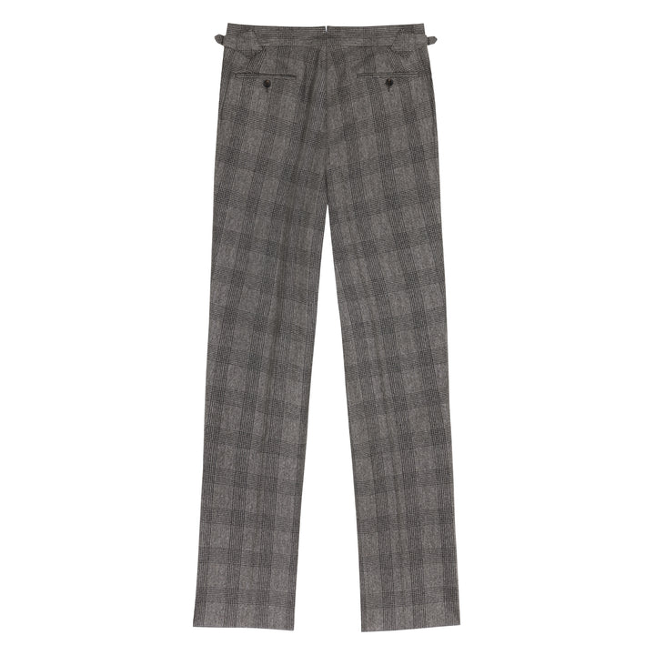 Duke Brown Check Wool Flannel Trousers