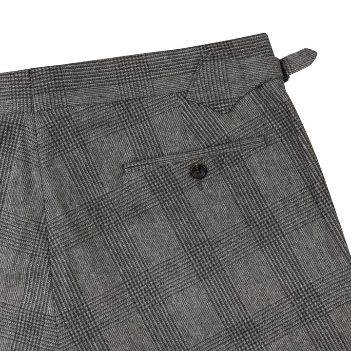 Duke Brown Check Wool Flannel Trousers