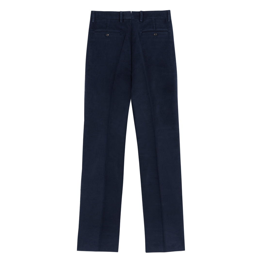 Duke Navy Cotton Moleskin Trousers