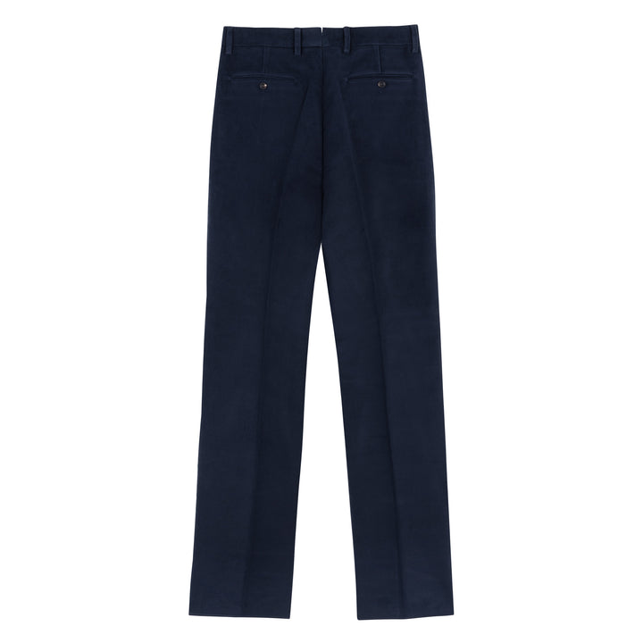 Duke Navy Cotton Moleskin Trousers