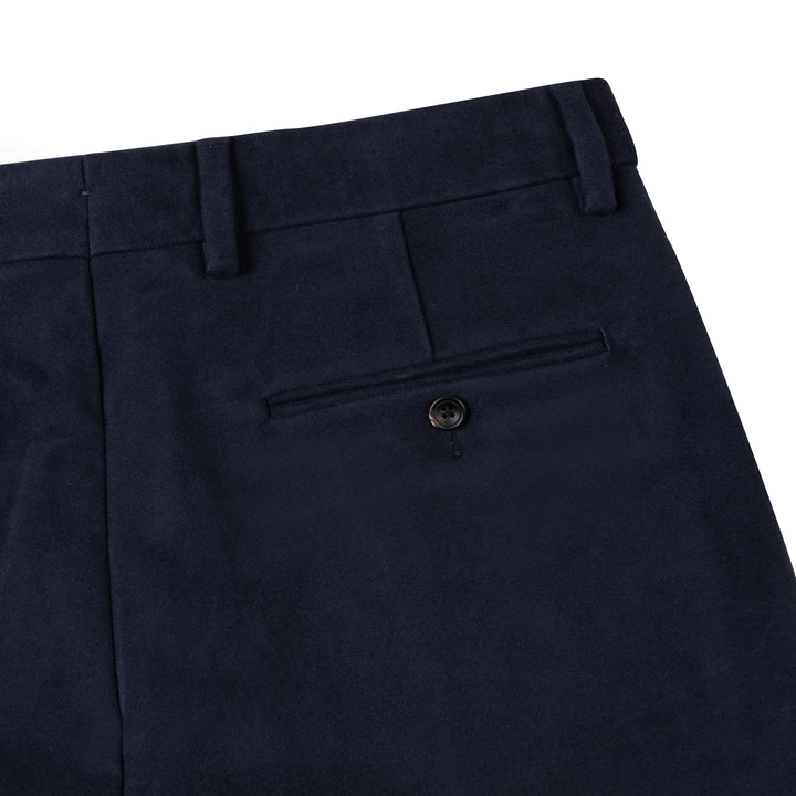 Duke Navy Cotton Moleskin Trousers