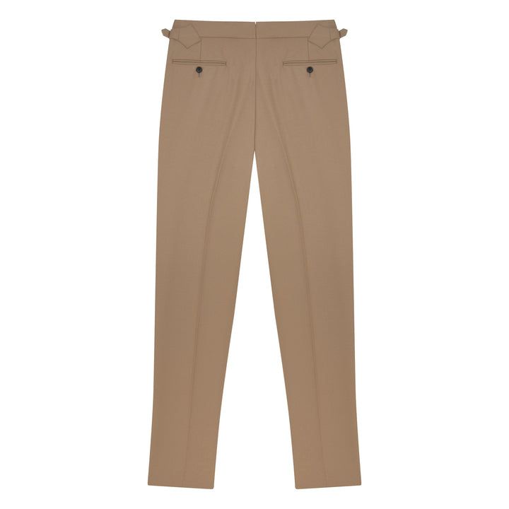 Grant Beige Cavalry Wool Twill Trousers