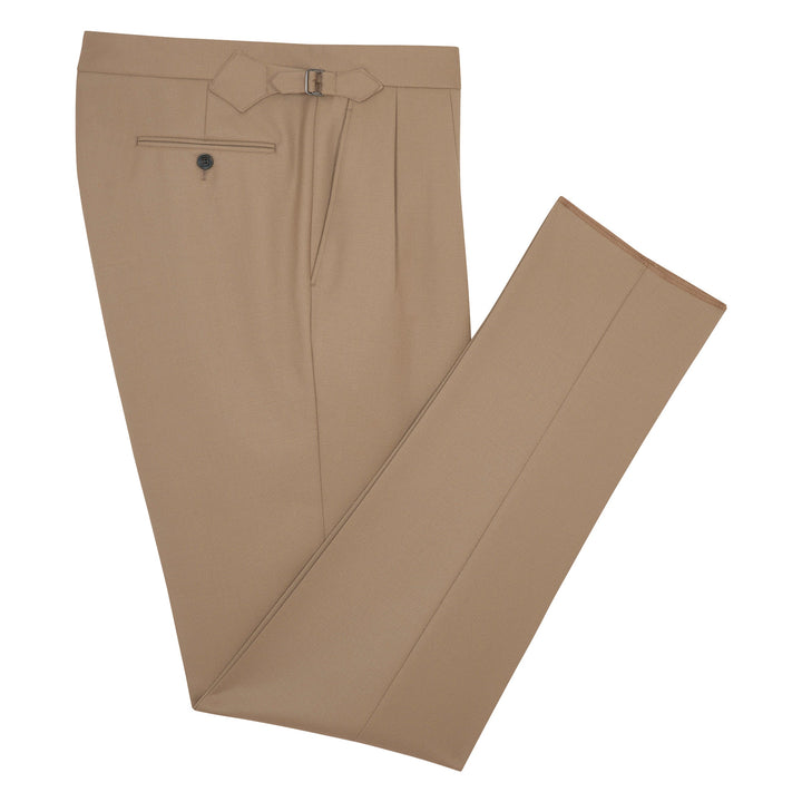 Grant Beige Cavalry Wool Twill Trousers