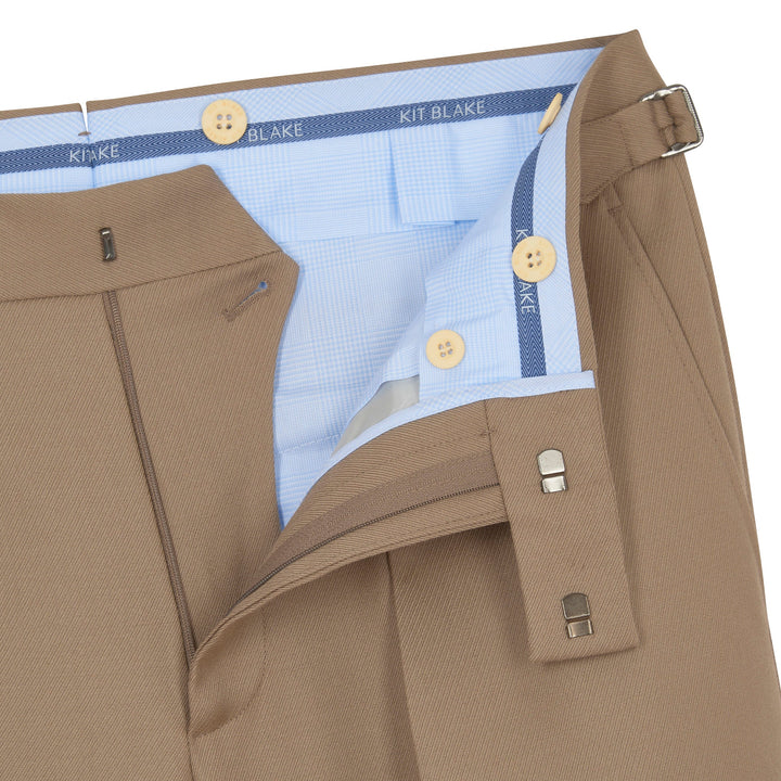 Grant Beige Cavalry Wool Twill Trousers