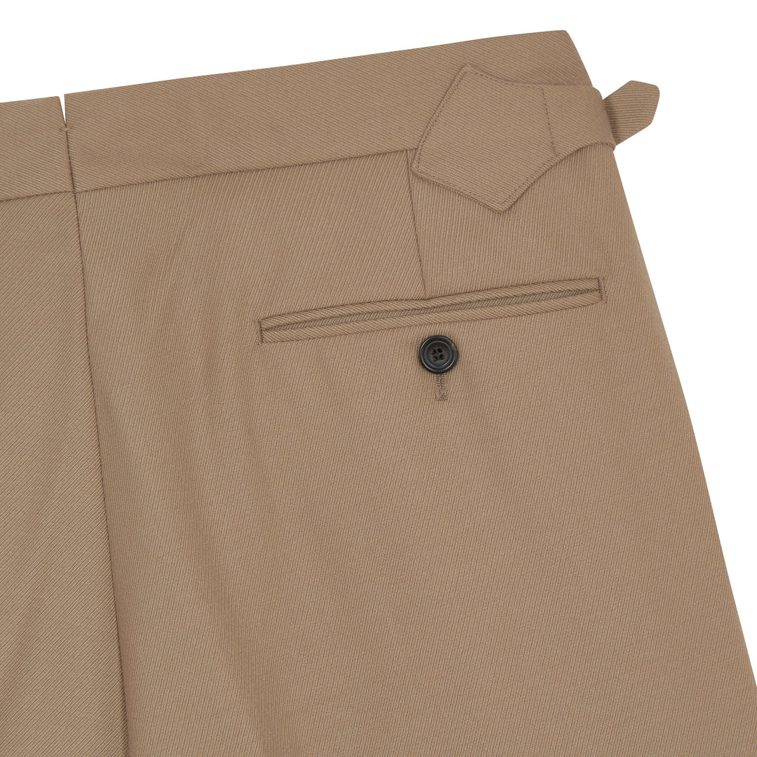 Grant Beige Cavalry Wool Twill Trousers