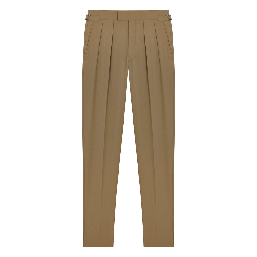 Grant Beige Heavy Cotton Twill trousers-Kit Blake-savilerowtrousers