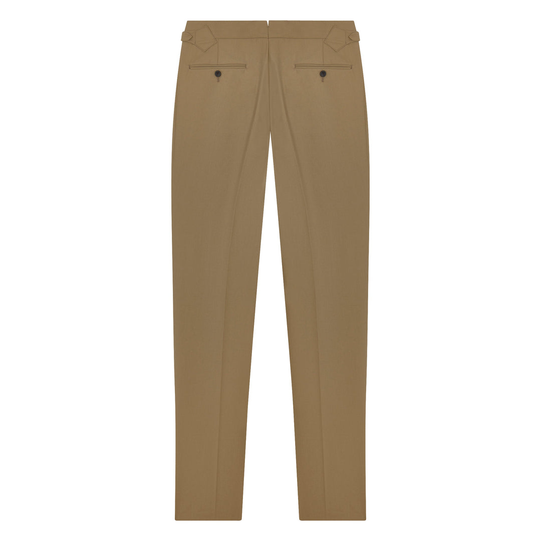 Grant Beige Heavy Cotton Twill trousers-Kit Blake-savilerowtrousers