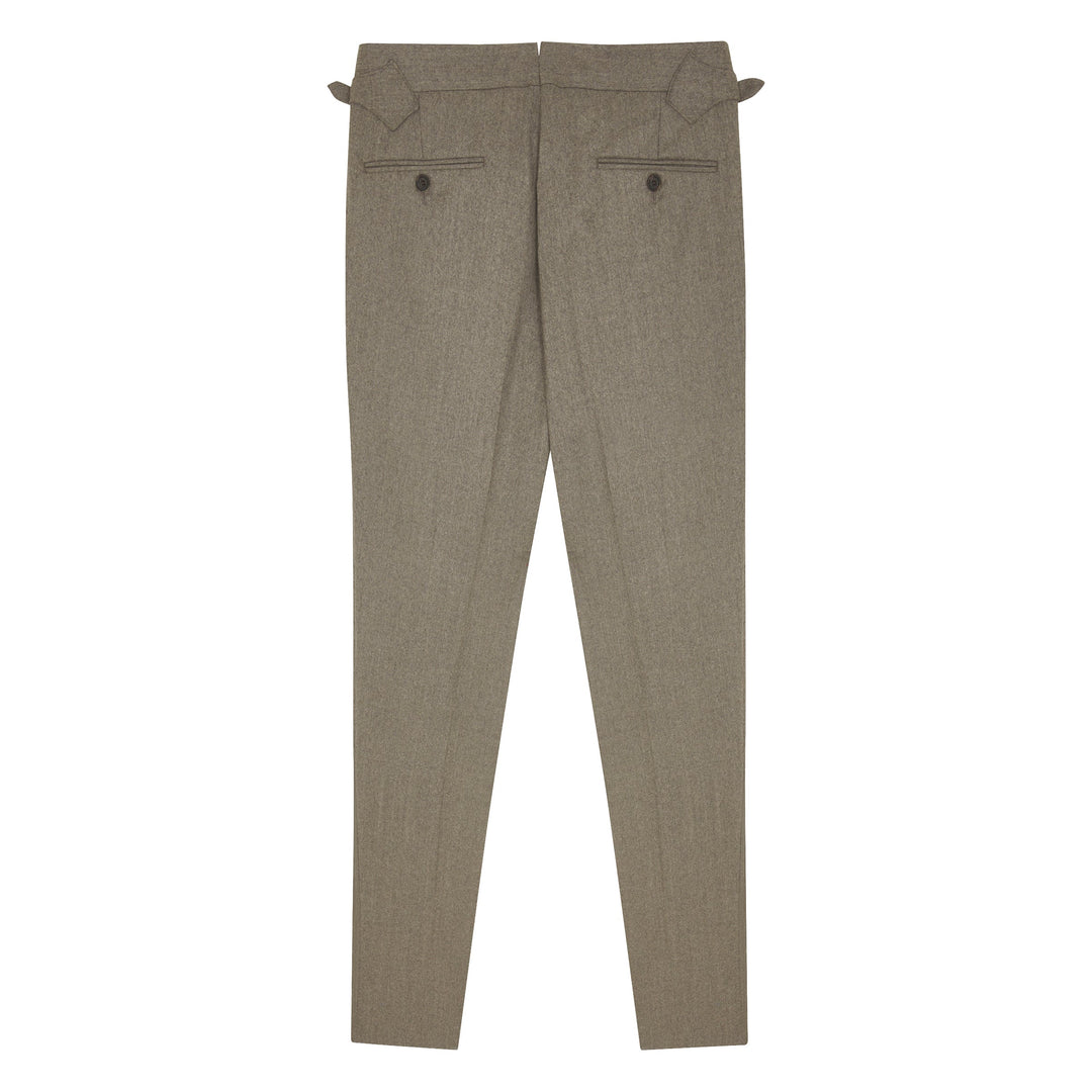 Grant Biscuit Wool Flannel Trousers-Grant-Kit Blake-Savile Row Trousers