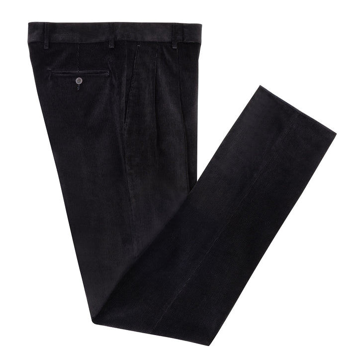 Grant Black Cotton Corduroy Trousers-Kit Blake
