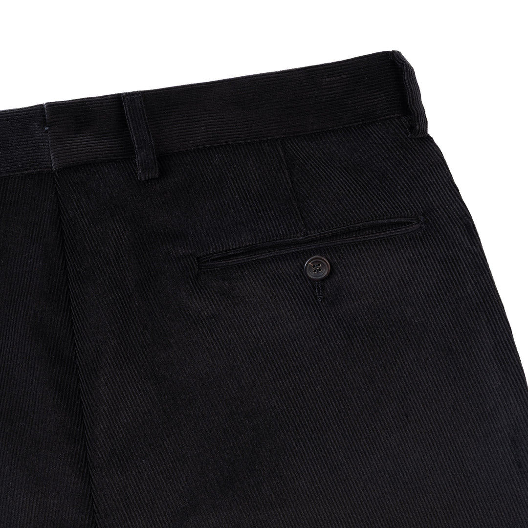 Grant Black Cotton Corduroy Trousers-Kit Blake