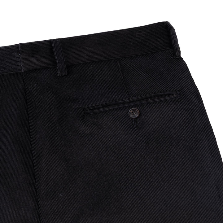 Grant Black Cotton Corduroy Trousers-Kit Blake