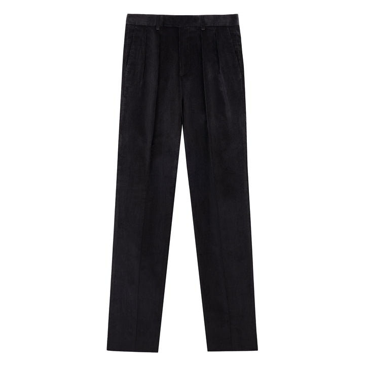 Grant Black Cotton Corduroy Trousers-Kit Blake