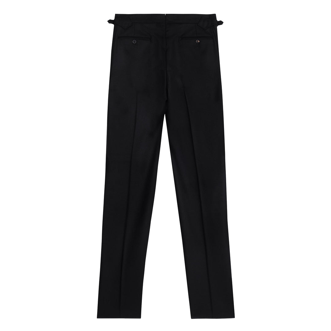 Grant Black Wool Flannel Trousers